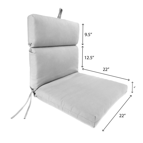 Bayou Breeze 22" x 44" Outdoor Chair Cushion with Ties and Hanger Loop